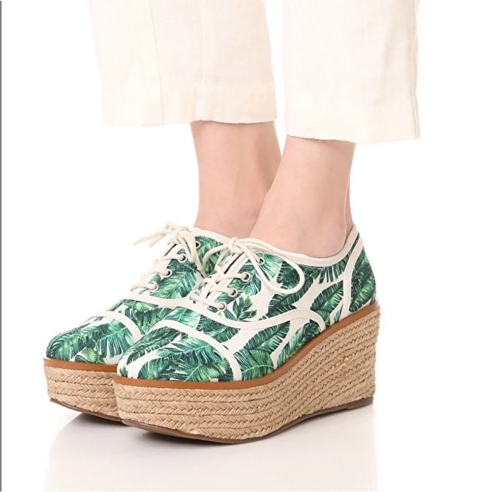 SCHUTZ- Tropical Leaf Print Espadrille Sneakers 6B